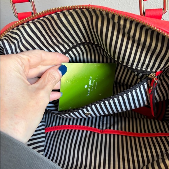 kate spade Bright Coral Pebbled Leather Satchel - Picture 7 of 11